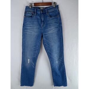 Madewell Women's Jeans The High-Rise Slim Crop Boyjean Raw Hem Size 24 Denim